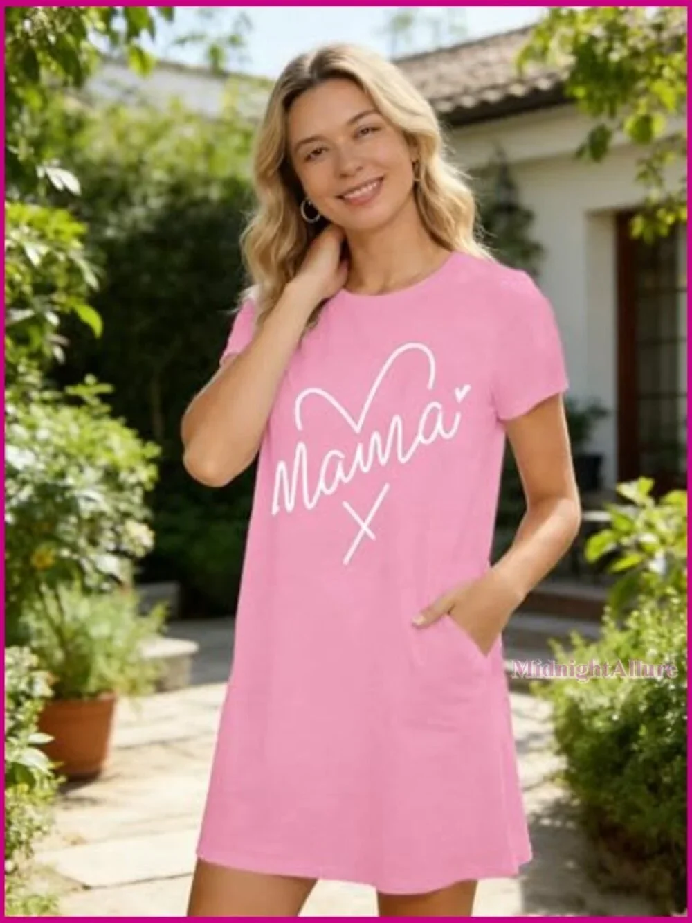 Mommy and Me Dresses Mother Daughter Matching with Pockets Short Sleeve